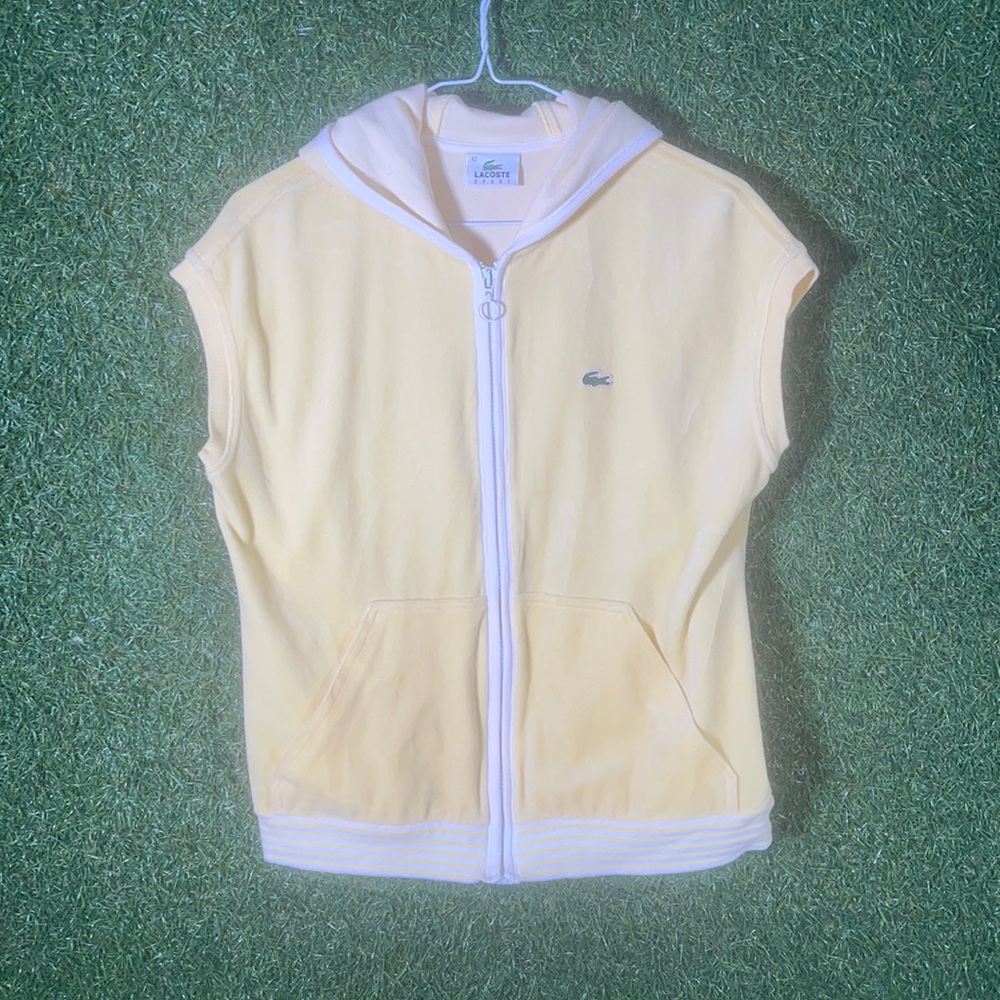 Vintage Yellow Velvet Lacoste vest